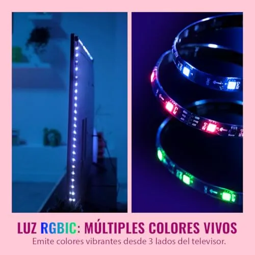 WiZ ▫️ HDMI Sync Box com retroiluminação para TV - Sincroniza a luz com os teus filmes, jogos e música - HDMI 2.0 - Compatível com 4K a 60 Hz - Faixa de LED RGBIC para televisores de 75« a 85» - Controlo por aplicação/voz 4