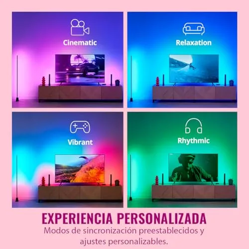 WiZ ▫️ HDMI Sync Box com retroiluminação para TV - Sincroniza a luz com os teus filmes, jogos e música - HDMI 2.0 - Compatível com 4K a 60 Hz - Faixa de LED RGBIC para televisores de 75« a 85» - Controlo por aplicação/voz 6