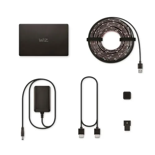 WiZ ▫️ HDMI Sync Box com retroiluminação para TV — Sincroniza a luz com os teus filmes, jogos e música — HDMI 2.0 — Compatível com 4K a 60 Hz — Faixa LED RGBIC para televisores de 55 a 65 polegadas 2