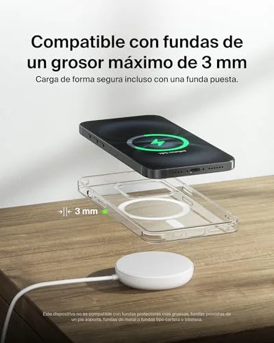 Belkin ▫️ BoostCharge Pro: Carregador sem fios magnético de 15 W com suporte 5