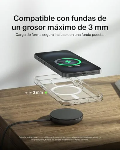 Belkin ▫️ BoostCharge Pro: Carregador sem fios magnético de 15 W com suporte 6