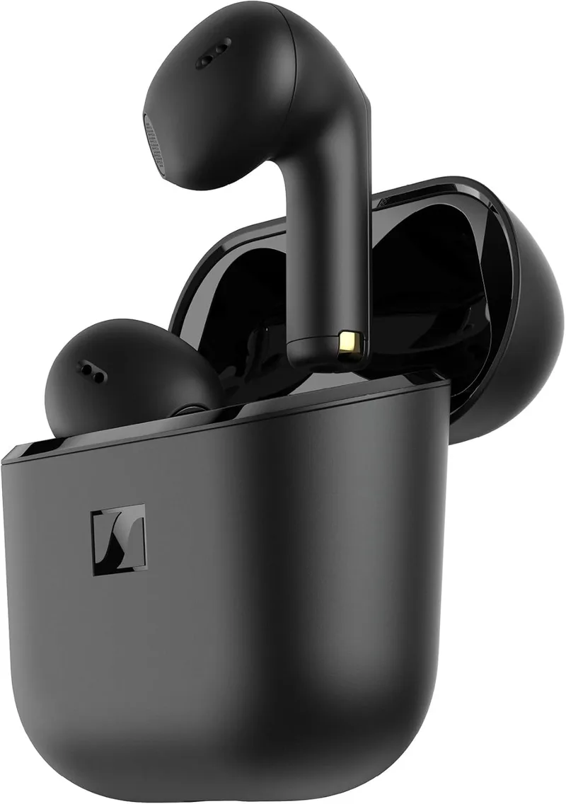 Sennheiser ACCENTUM Open Wireless - Auscultadores com design aberto, som dinâmico e Bluetooth 5.3, IPX4 à prova de salpicos, 28 horas de autonomia da bateria e estojo de carregamento USB-C - Preto