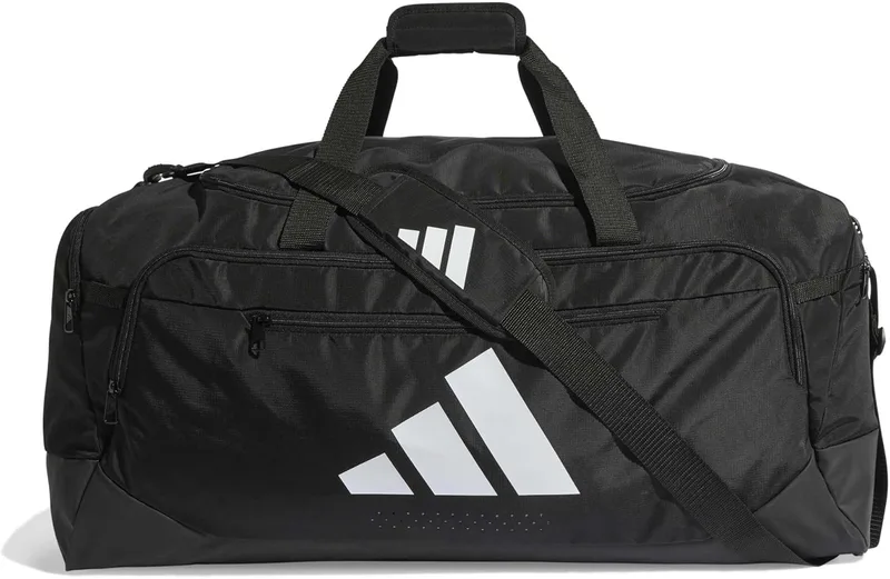 adidas ▫️ Saco de treino Unisex para adultos Defender Duffle Bag Large Duffel Bag, Preto/Branco, Tamanho único