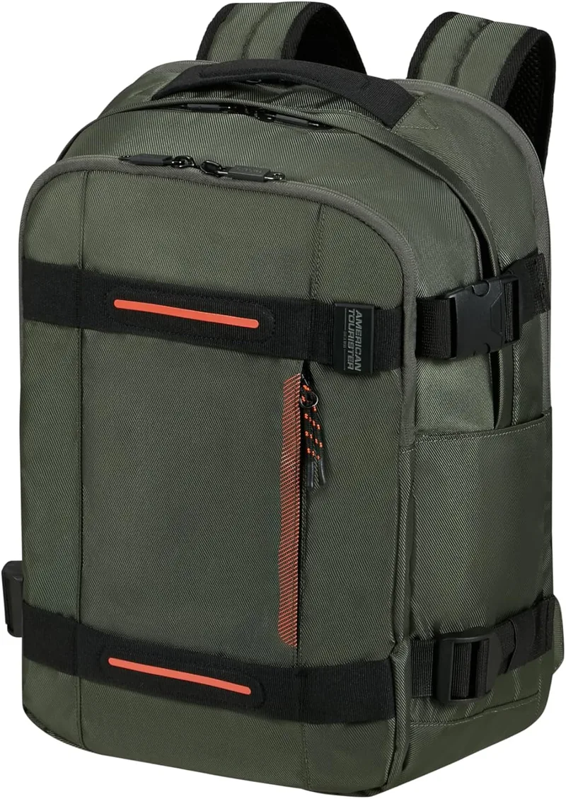 American Tourister ▫️ Urban Track - Mochila para portátil de 15,6" – 45 cm, 29 L - 3 compartimentos grandes - Grande capacidade - Ergonómica - Compartimento almofadado para portátil - Grün (Dark Khaki)