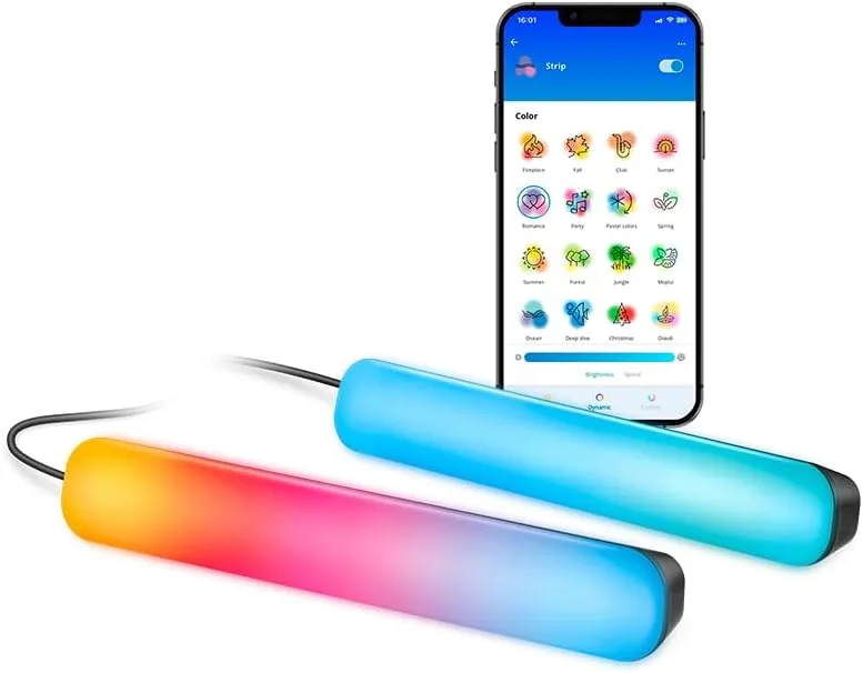 WiZ ▫️ Barras de Luz Gradient - RGBIC - Instalação versátil - Configuração fácil, liga-se ao Wi-Fi - Controlo através da aplicação/voz, compatível com o Google Home, Alexa e HomeKit.
