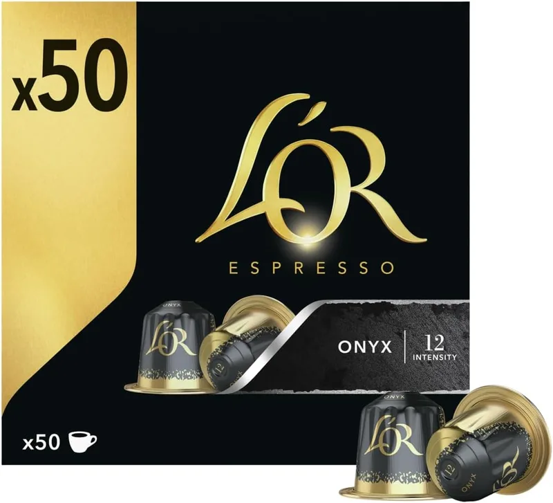 L'OR ▫️ Espresso Café Onyx | 50 cápsulas | Intensidade 12, compatível com máquinas Nespresso