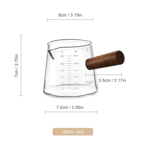 Joeyan ▫️ 180 ml/6 oz Copo Medidor de Vidro de Borossilicato, Jarro de Cristal para Cozinha 7