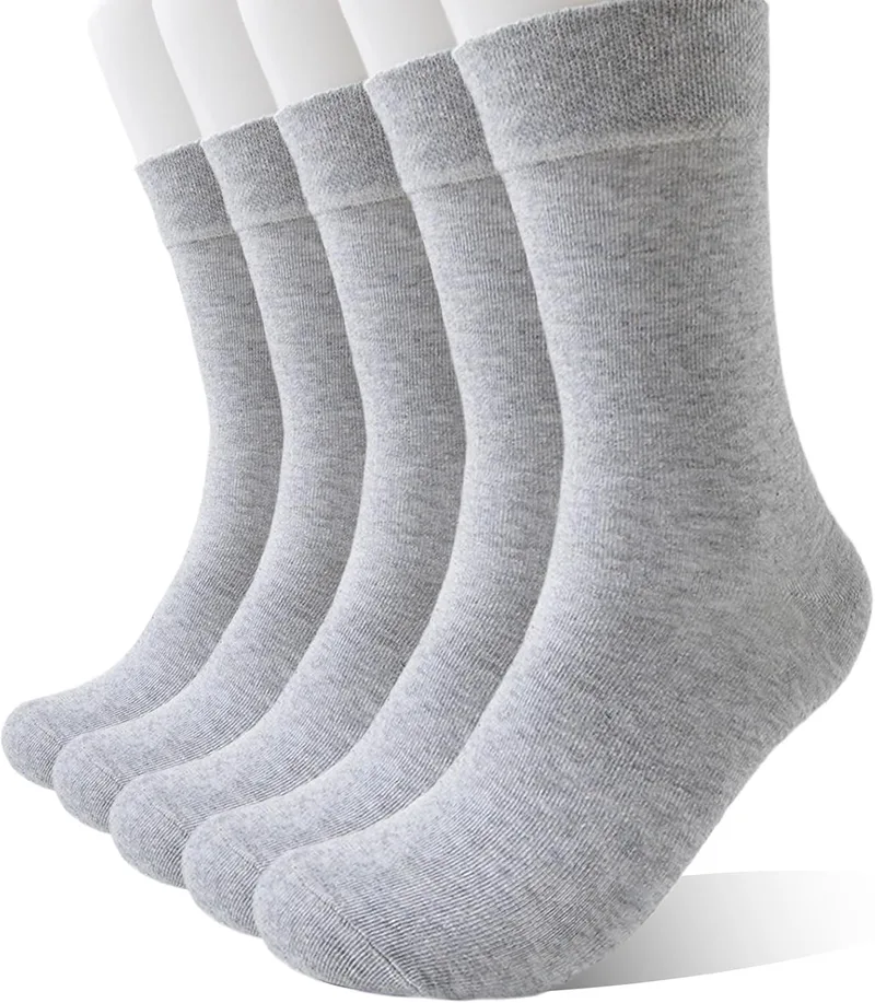 Wamicu ▫️ Meias de algodão para homem 5 pares - Meias finas para vestir Suaves, respiráveis, confortáveis e duradouras - Utilização em várias estações