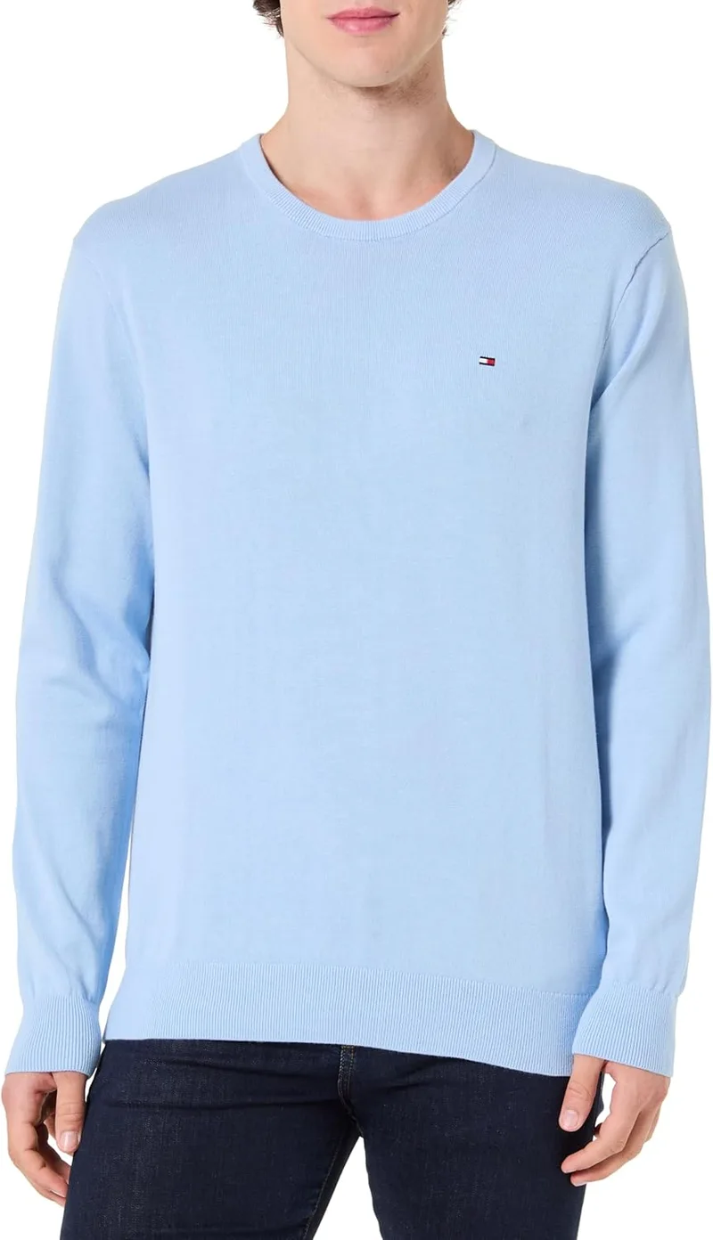 Tommy Hilfiger ▫️ Pulôver com gola redonda de algodão essencial para homem