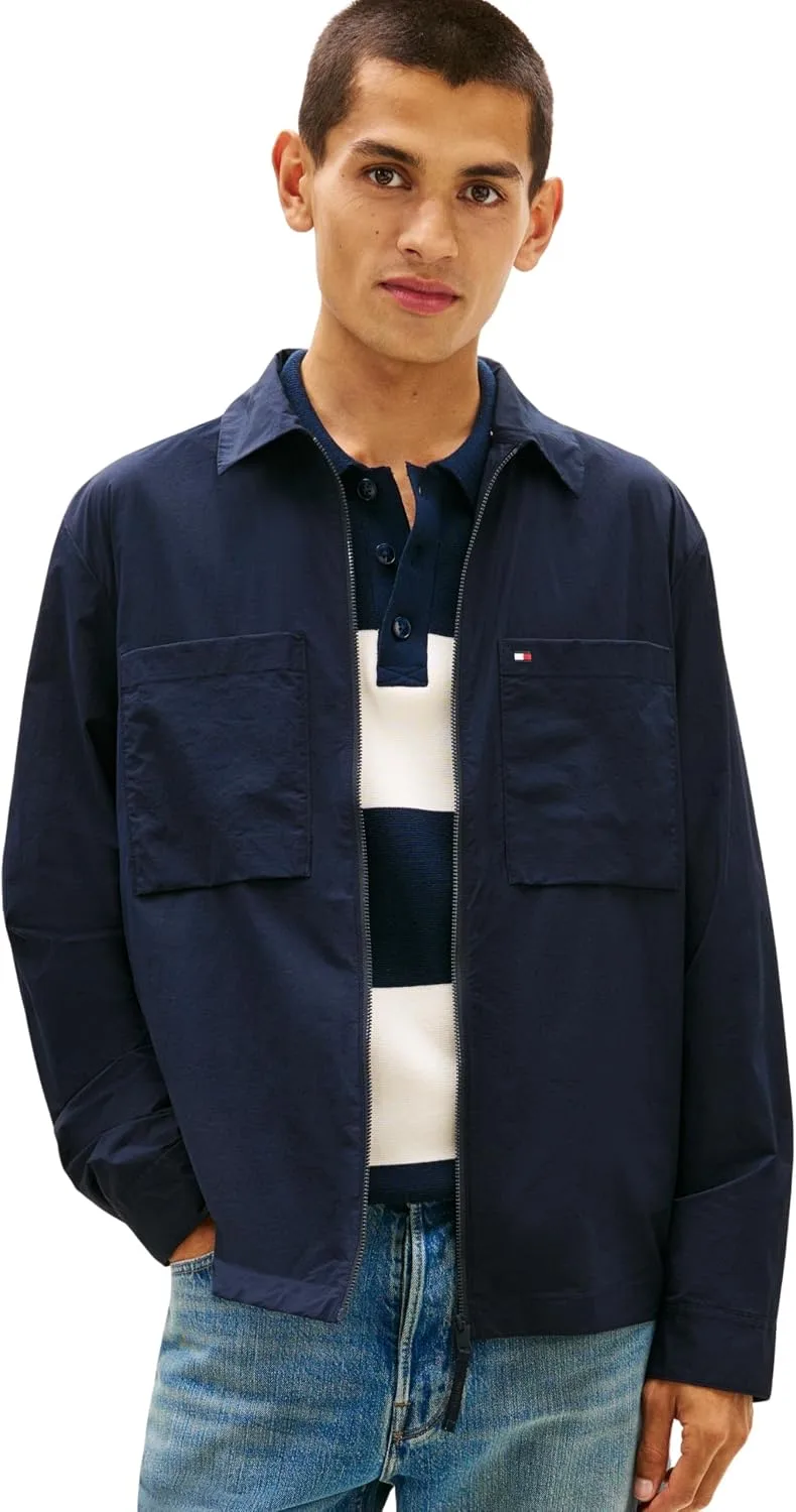 Tommy Hilfiger ▫️ Tech Overshirt Mw0mw42586 Casaco tipo overshirt para homem (conjunto de 1)