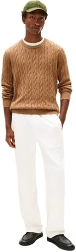 Tommy Hilfiger ▫️ Classic Cotton Cable Crew Neck Mw0mw33132 Camisola de gola redonda para homem 5