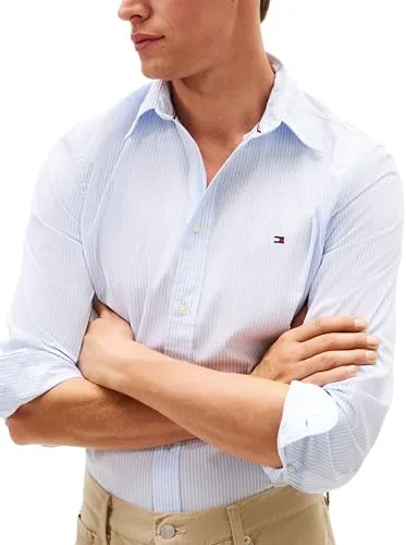 Tommy Hilfiger ▫️ Camisa Core Flex Pop Classic STP Mw0mw41403 de manga comprida para homem (pacote de 1) 4
