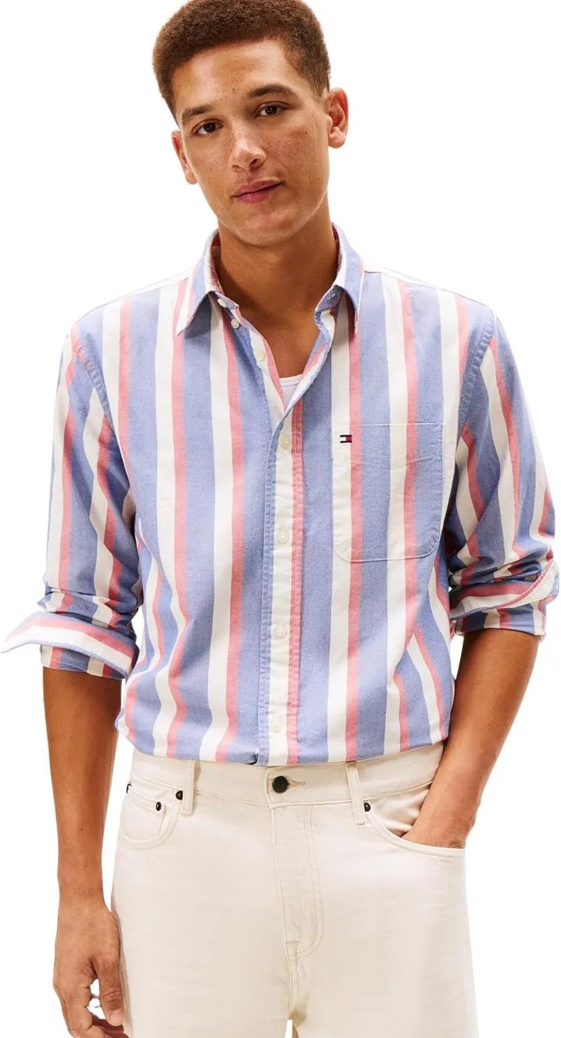 Tommy Hilfiger ▫️ Camisa Heritage Oxford Icon STP Mw0mw41695, manga comprida, para homem