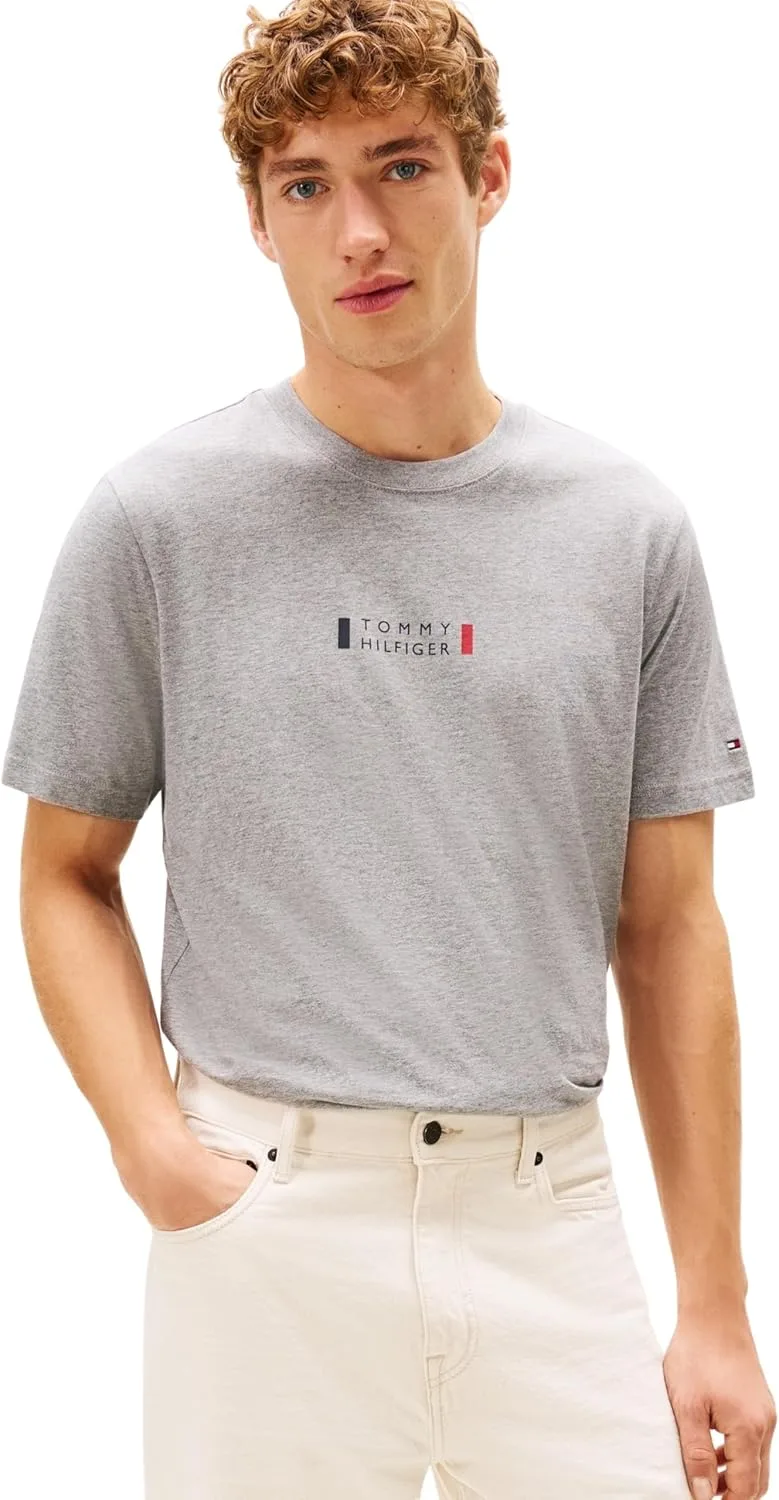 Tommy Hilfiger ▫️ Adaptive Brand Love Small Center tee Mw0mw41453 Camiseta de manga curta para homem