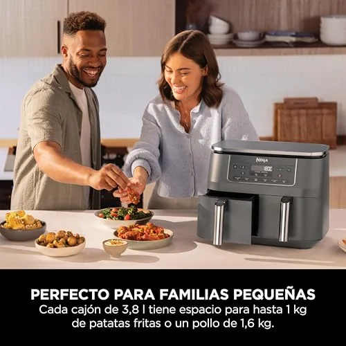 Ninja ▫️ Fritadeira de Ar Quente com Compartimento Duplo, 7,6 L, Cinza Metalizado 7