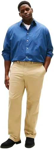 Tommy Hilfiger ▫️ BT - Camisa Flex Poplin Solid RF Mw0mw43026 de manga comprida para homem (pacote de 1) 4