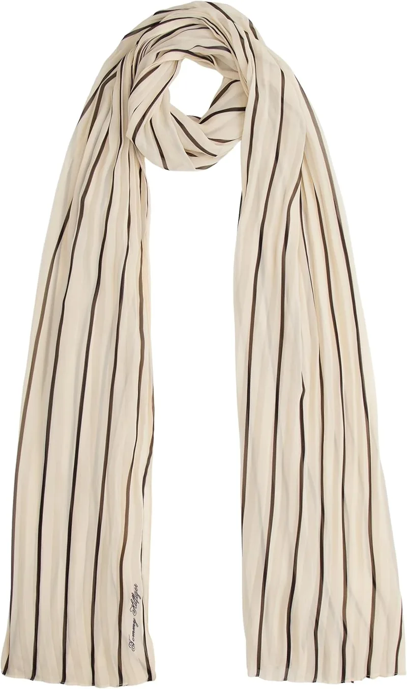 Tommy Hilfiger ▫️ Tommy Script Chiffon Scarf Aw0aw18049 Cachecol leve para mulher