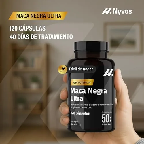 Nyvos ▫️ Maca Negra Ultra 50 000 mg, Alta Concentração 100:1, Zinco, B6 – 120 cápsulas 7