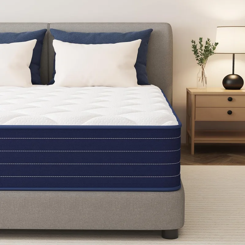 PurrJoys ▫️ Colchão híbrido 135x190x25 cm, espuma viscoelástica e molas ensacadas, firmeza média, respirável, dorme de forma independente, certificado CertiPUR-US® e Oeko-Tex®, sem fibra de vidro