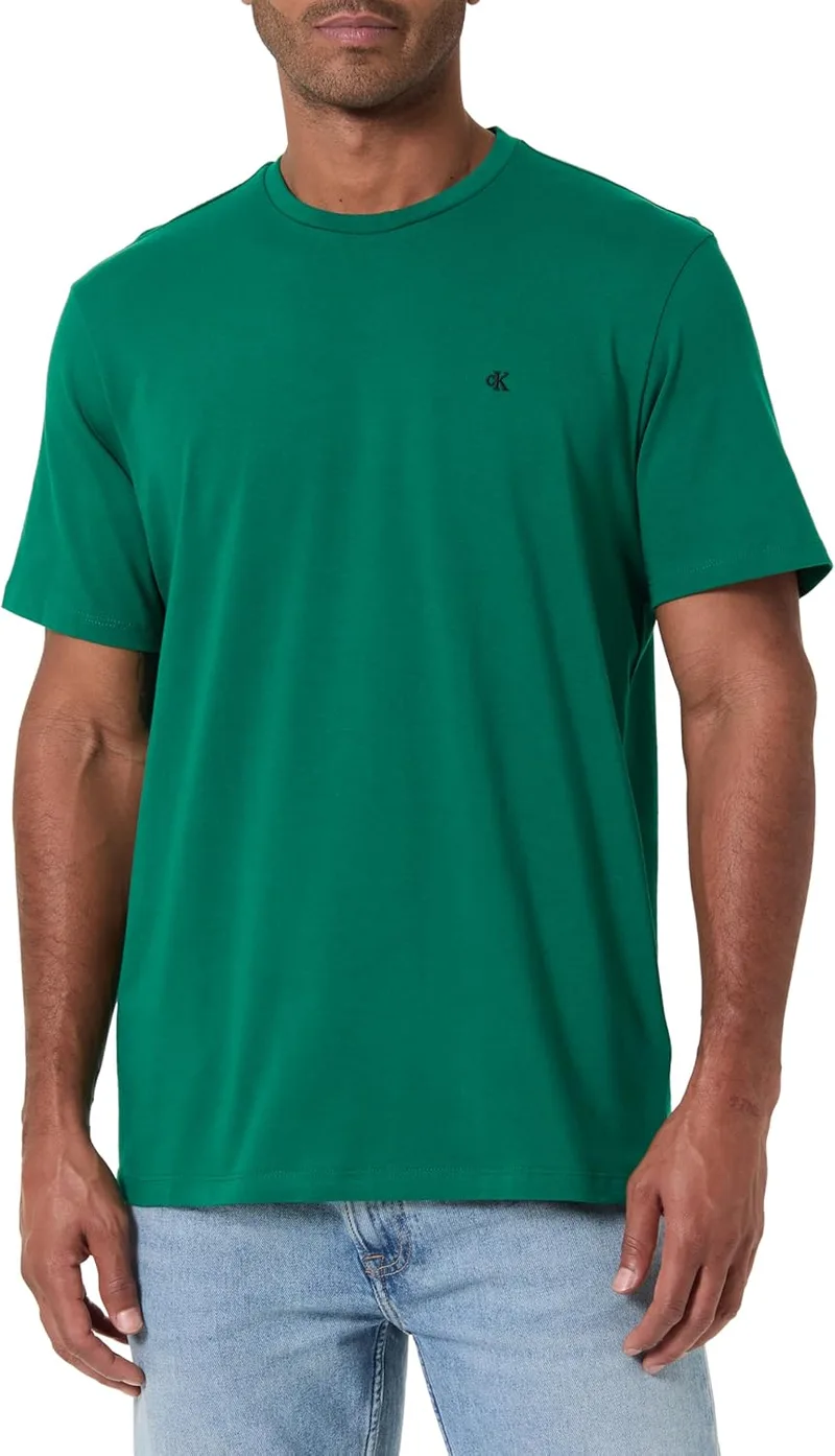Calvin Klein ▫️ T-shirt clássica com monograma para homem T-shirt de manga curta com gola redonda