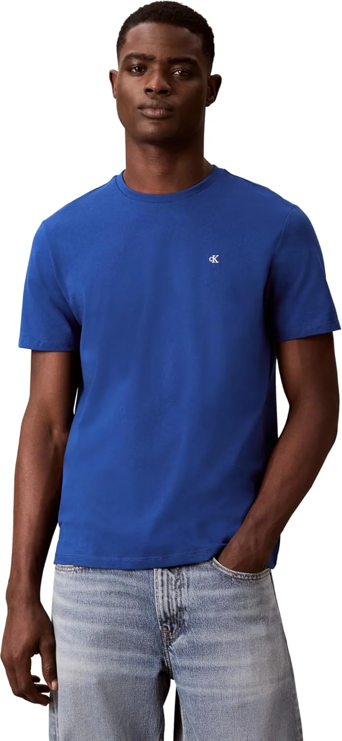 Calvin Klein ▫️ T-shirt clássica com monograma para homem T-shirt de manga curta com gola redonda