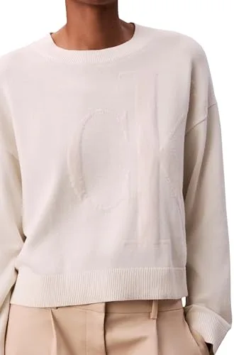Calvin Klein ▫️ Camisola de manga comprida em algodão liso CK Jac Lv047e304g para mulher 6