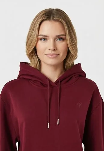 Calvin Klein ▫️ Hoodie para mulher, em tecido felpudo Monogram, com logótipo 3