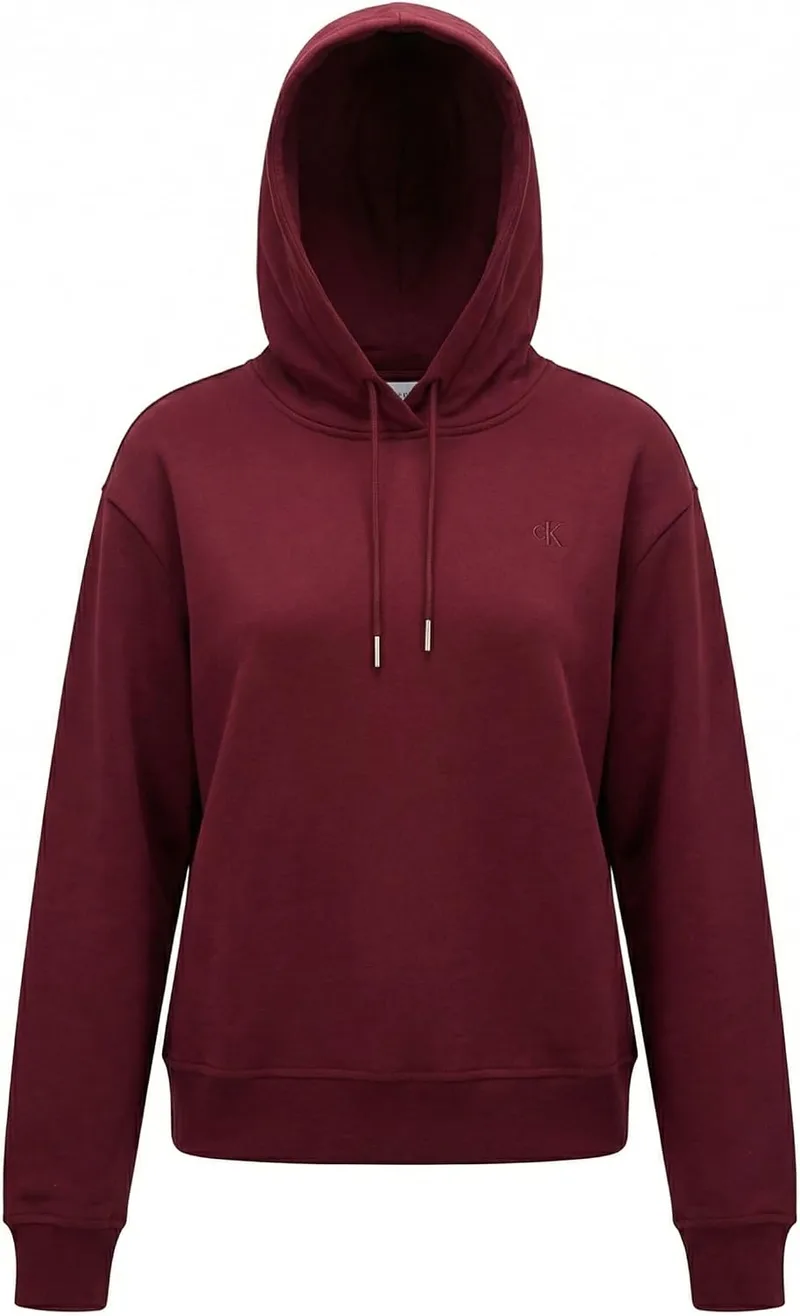 Calvin Klein ▫️ Hoodie para mulher, em tecido felpudo Monogram, com logótipo