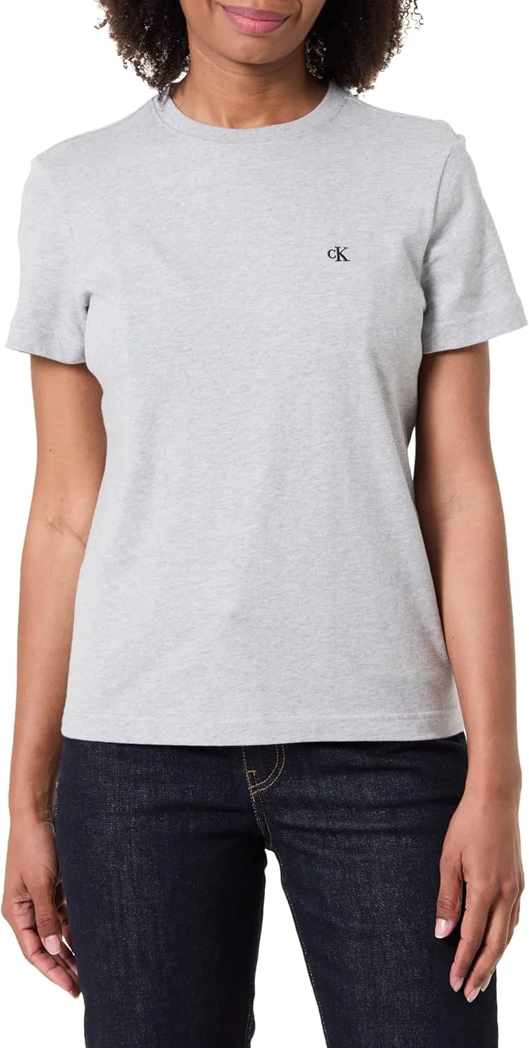 Calvin Klein ▫️ Women's Short Sleeve Archive Jersey tee com gola redonda