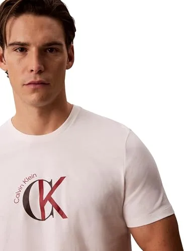Calvin Klein ▫️ SS 30s Whsl Ckj 2tone CK Graphic Lv14re829g T-shirts com estampado gráfico para homem 3
