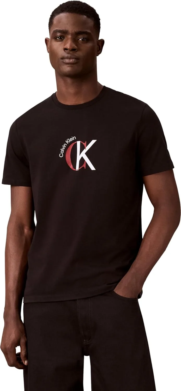 Calvin Klein ▫️ SS 30s Whsl Ckj 2tone CK Graphic Lv14re829g T-shirts com estampado gráfico para homem
