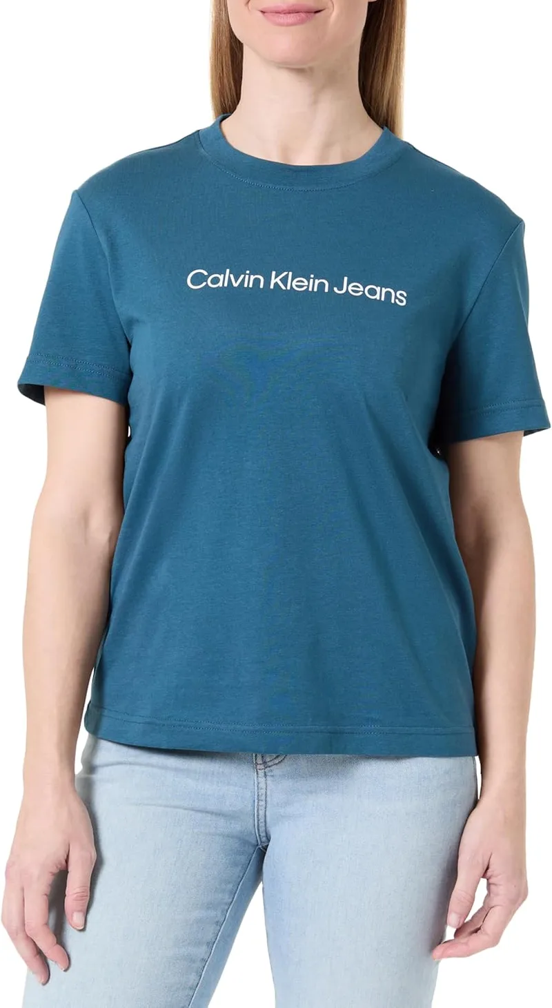 Calvin Klein ▫️ T-shirt de manga curta Women's Logo Classic Regular Fit