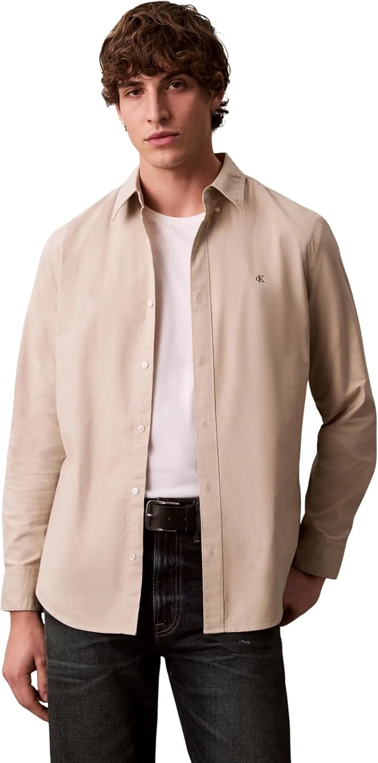 Calvin Klein ▫️ Men's Shirt Solid Oxford Classich Shirt Casual Shirt