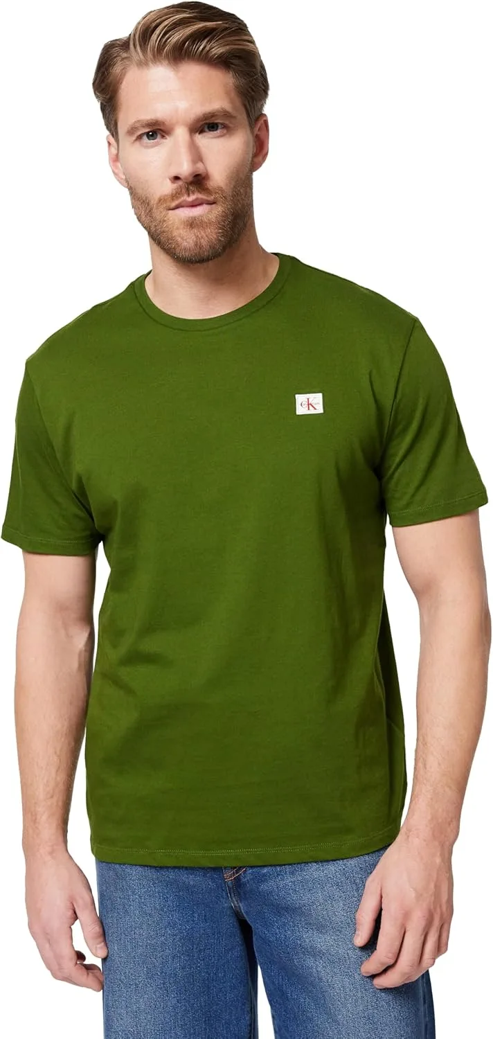 Calvin Klein ▫️ T-shirt clássica Badge Jersey para homem em algodão