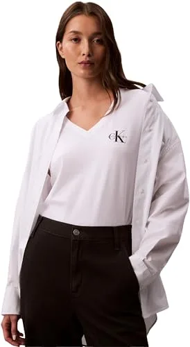 Calvin Klein ▫️ Camisolas de manga curta, conjunto de 2, para mulher, com logótipo e gola em V 5
