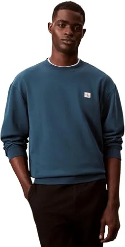 Calvin Klein ▫️ Camisola de homem em tecido felpudo com emblema e gola redonda 5