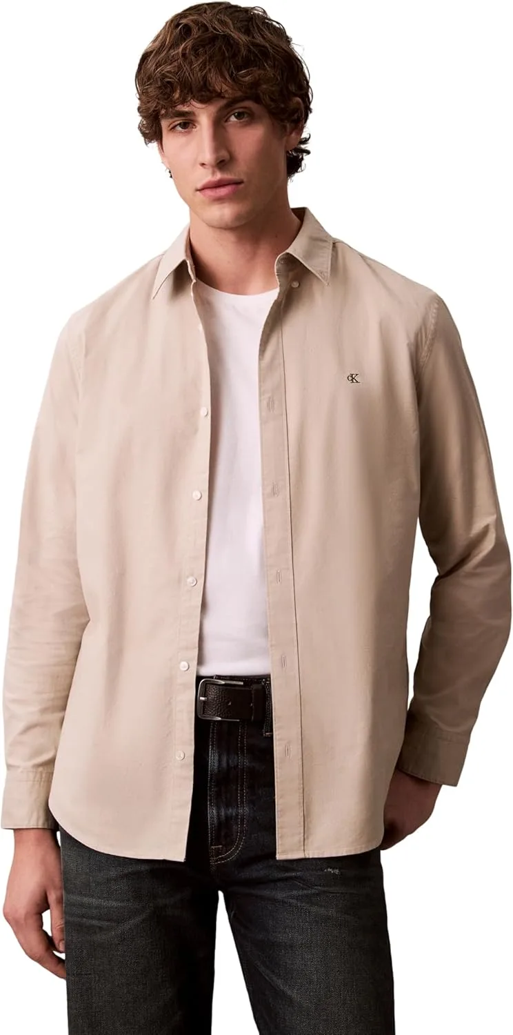 Calvin Klein ▫️ Camisa para homem, Solid Oxford Classic Shirt, camisa informal