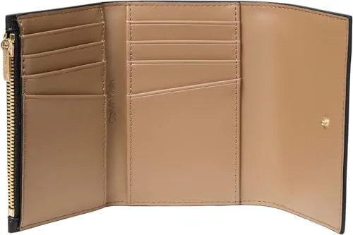 Calvin Klein ▫️ Foil LV04F1117G - Carteira tripla com logótipo em folha metálica e bolso com fecho, cor preta (preto/coco torrado), tamanho único, preta (preto/coco torrado), tamanho único 4