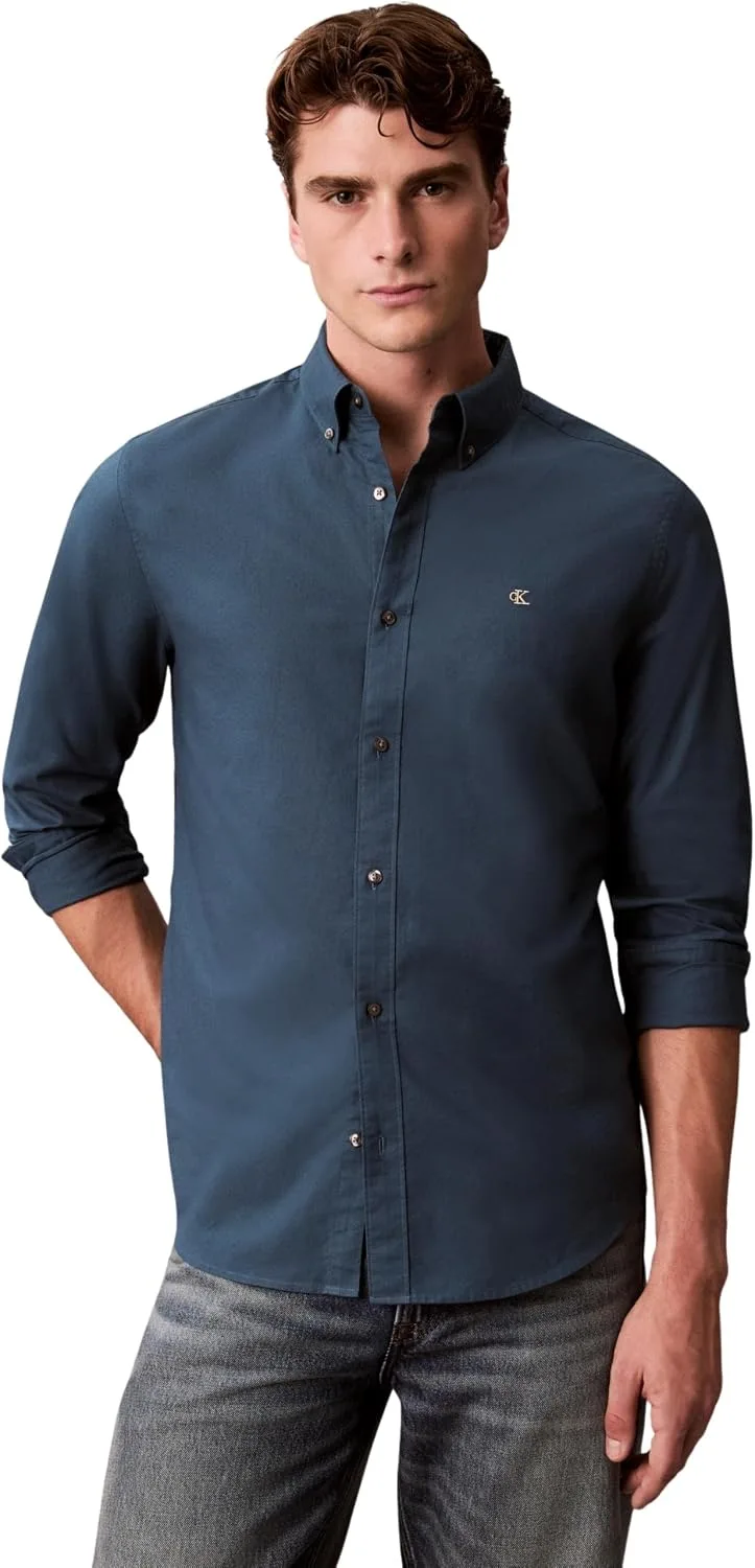 Calvin Klein ▫️ Camisa para homem, Solid Oxford Classic Shirt, camisa informal