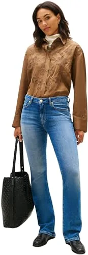 Tommy Hilfiger ▫️ Dnm Glow Bootcut RW Ww0ww47701 - Calças de corte bootcut para mulher 5