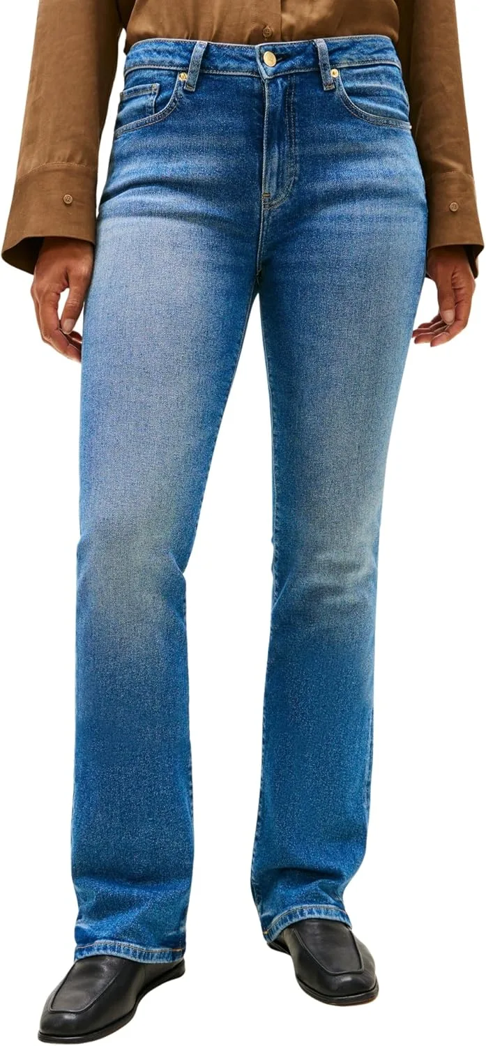 Tommy Hilfiger ▫️ Dnm Glow Bootcut RW Ww0ww47701 - Calças de corte bootcut para mulher