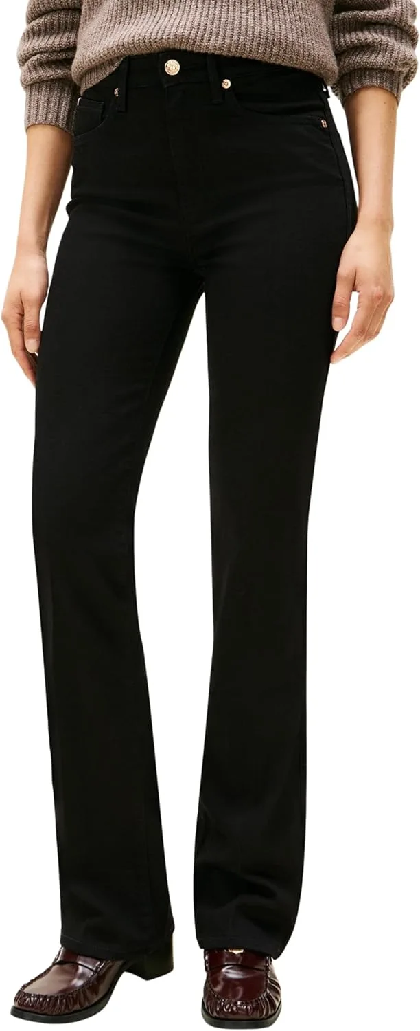 Tommy Hilfiger ▫️ Dnm Black Bootcut RW Ww0ww48798 - Calças Bootcut para mulher