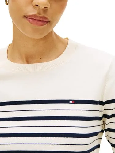 Tommy Hilfiger ▫️ Camisola para mulher, de malha fina, com gola redonda 4