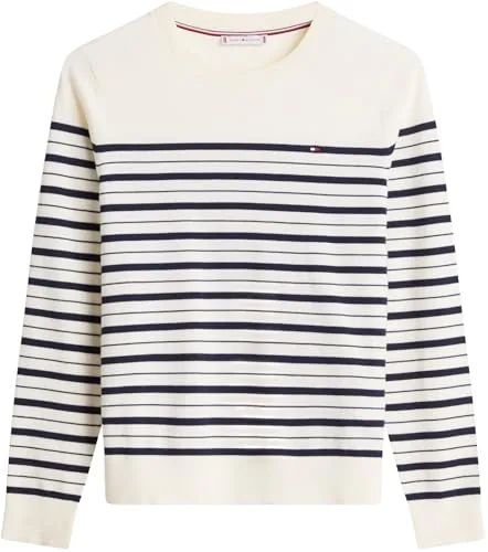 Tommy Hilfiger ▫️ Camisola para mulher, de malha fina, com gola redonda 6