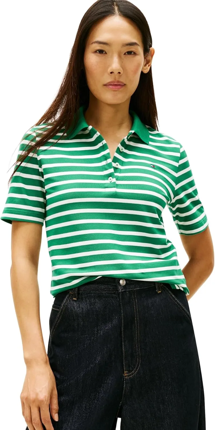 Tommy Hilfiger ▫️ Polo de manga curta para mulher 1985 Pique Regular Fit