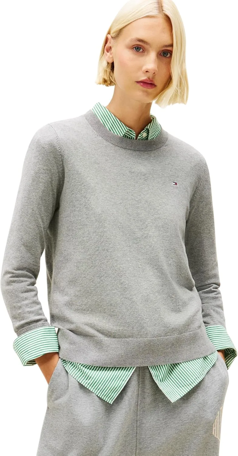 Tommy Hilfiger ▫️ Camisola Pullover de gola redonda fina para mulher
