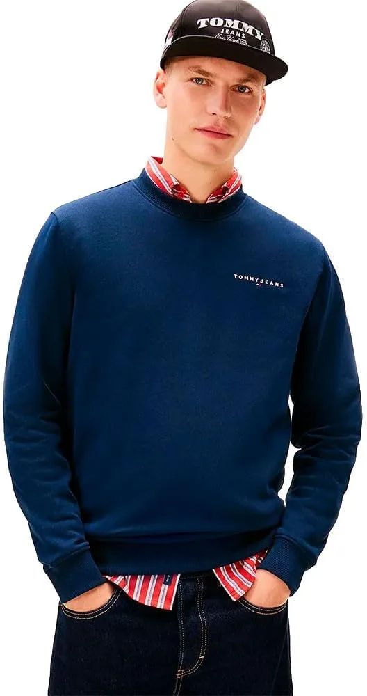 Tommy Jeans ▫️ Camisola com gola redonda linear para homem