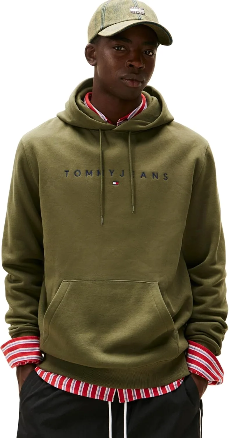Sweatshirt com capuz e logótipo linear Tommy Jeans para homem