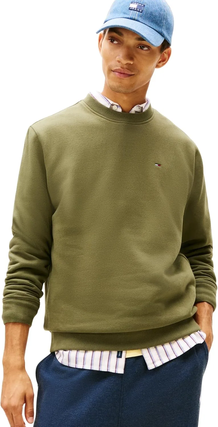 Tommy Jeans ▫️ TJM Reg S Flag Crew Ext Dm0dm20741 Sweatshirt sem botões para homem