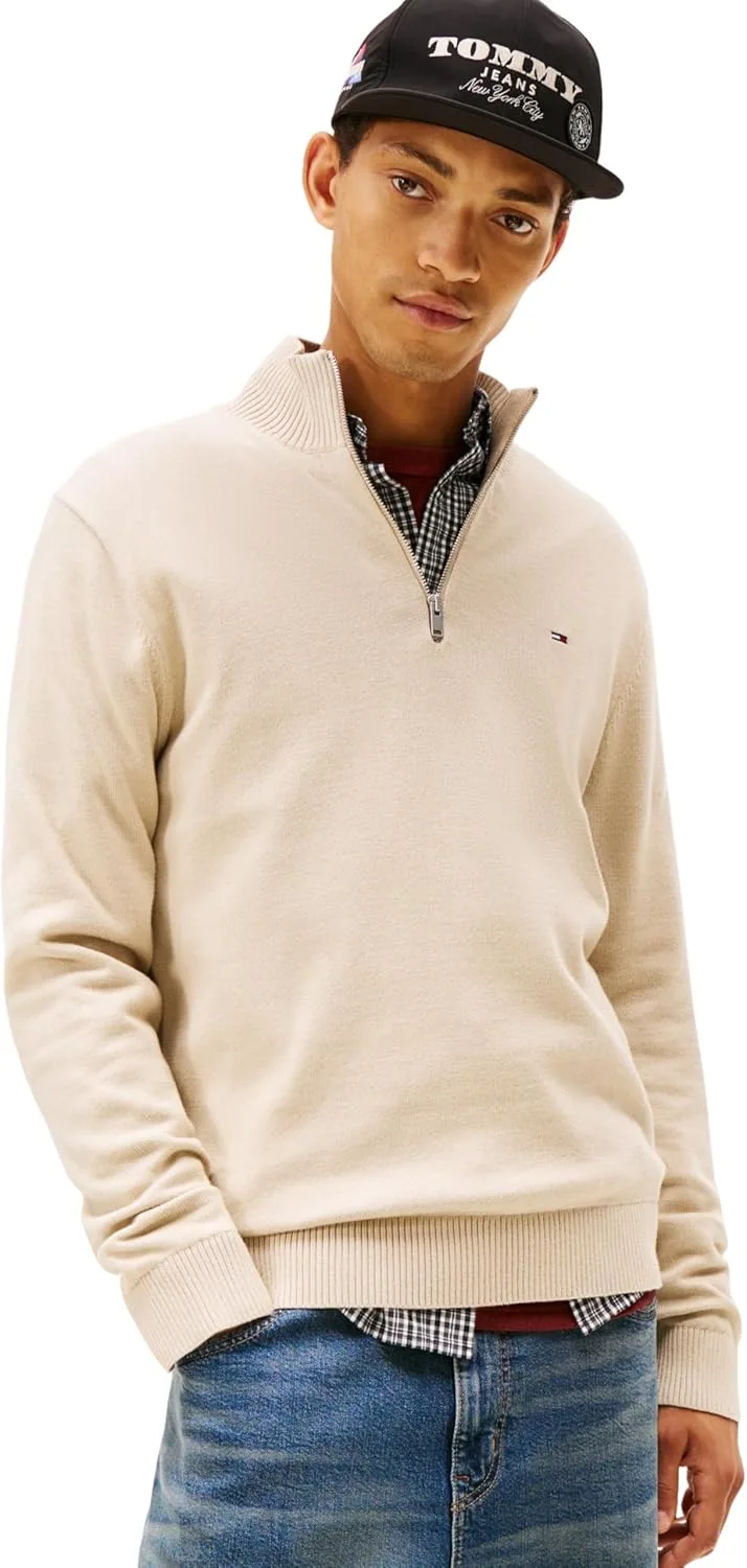 Tommy Jeans ▫️ Casaco com fecho de correr leve e gola alta para homem